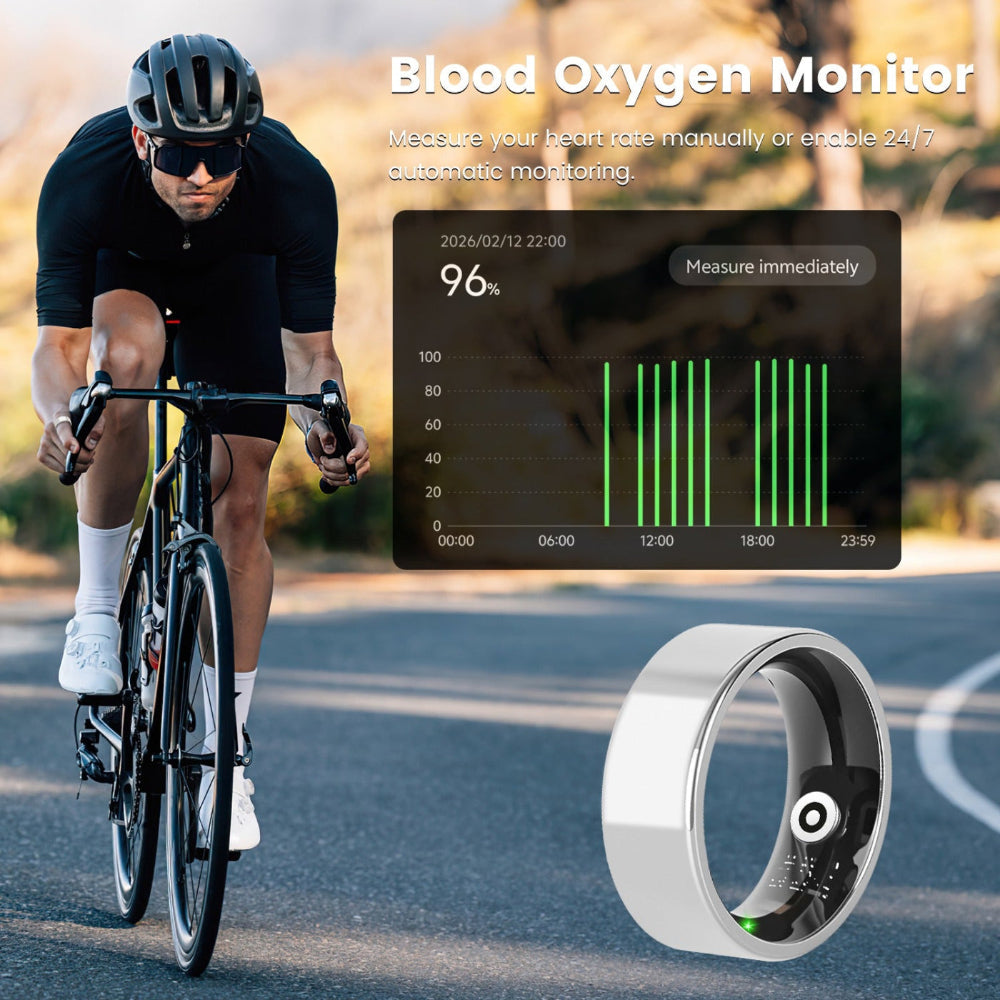 Pro-Series Smart Health Ring with Portable Charging Case | Advanced Sleep, Stress & HRV Tracker | 7-Day Ultra-Long Endurance