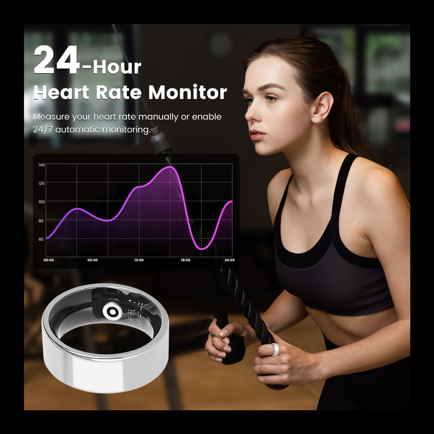 Pro-Series Smart Health Ring with Portable Charging Case | Advanced Sleep, Stress & HRV Tracker | 7-Day Ultra-Long Endurance