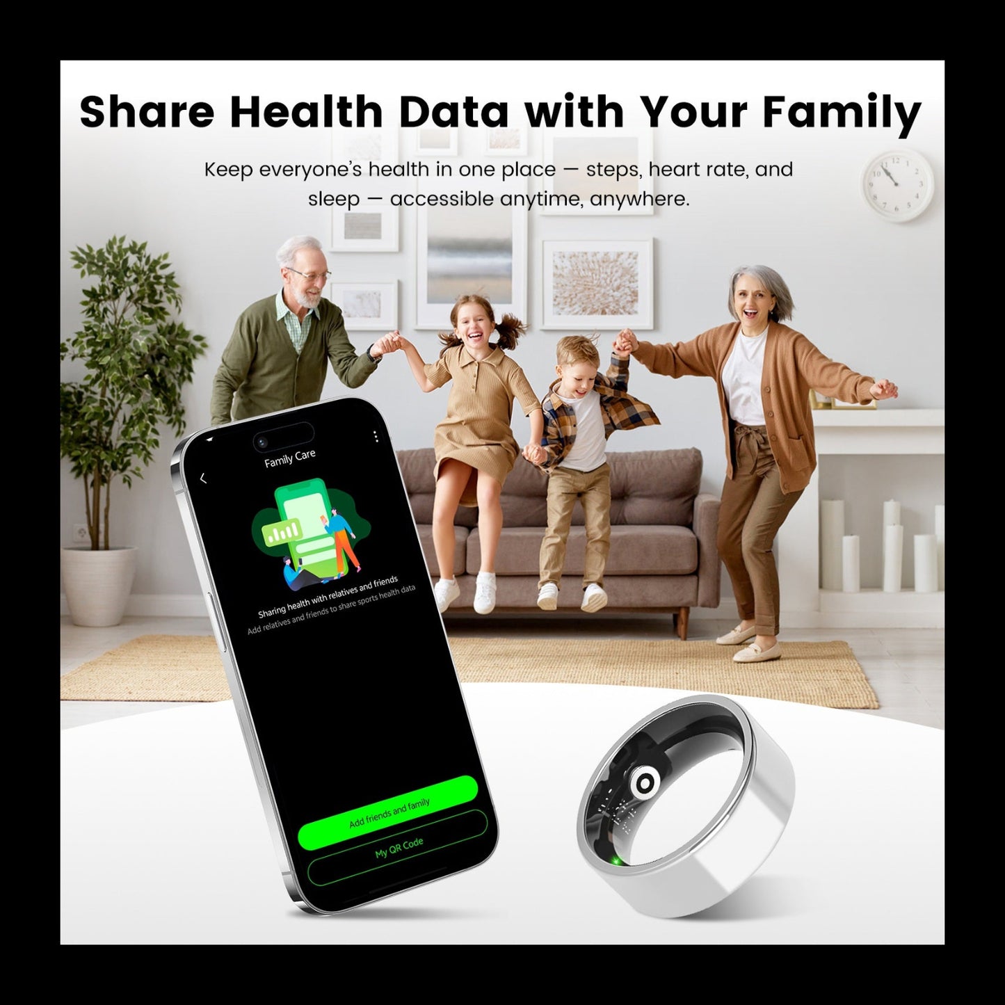 Pro-Series Smart Health Ring with Portable Charging Case | Advanced Sleep, Stress & HRV Tracker | 7-Day Ultra-Long Endurance